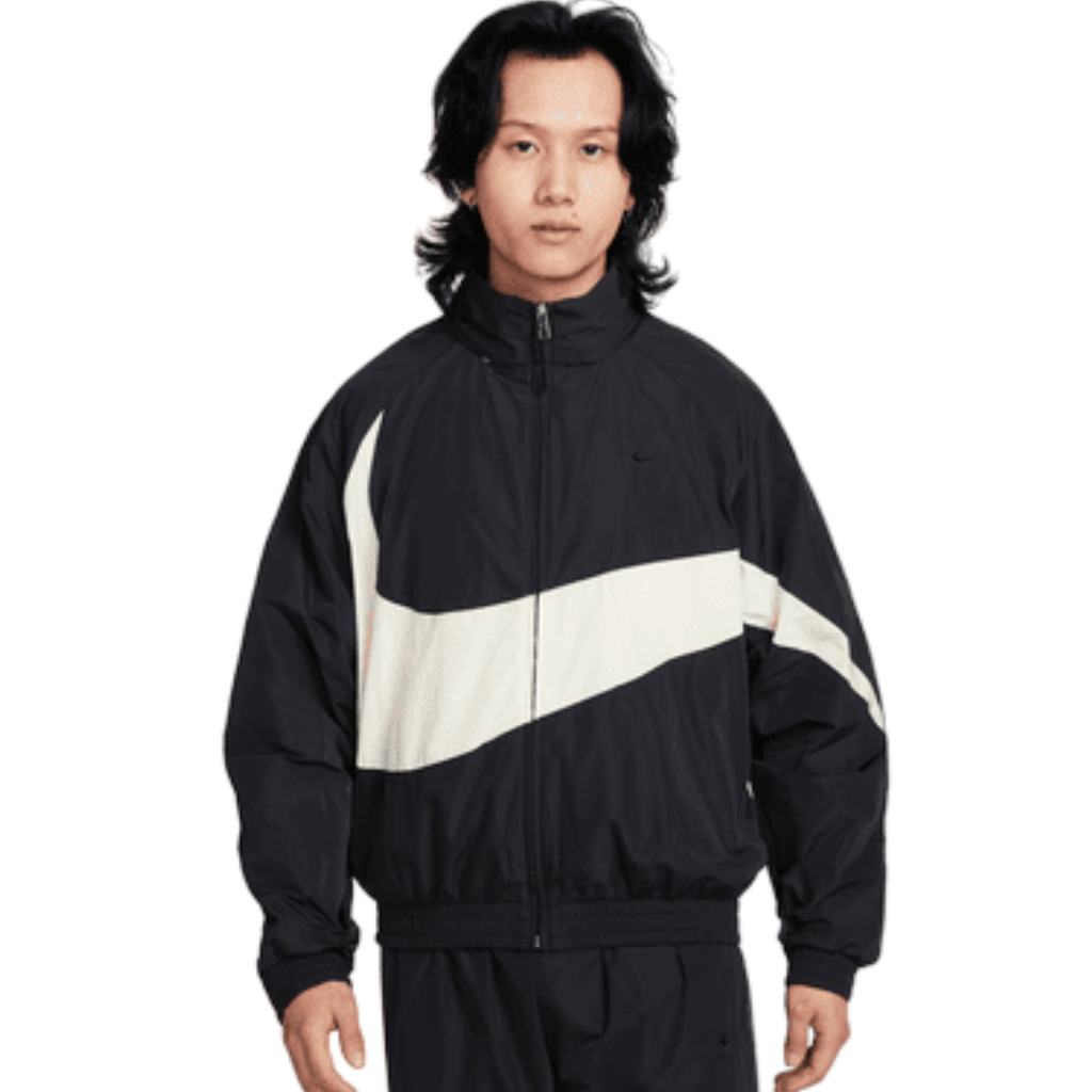 NIKE SWOOSH WOVEN JACKET Black/Coconut Milk/Black | Fb7878 010