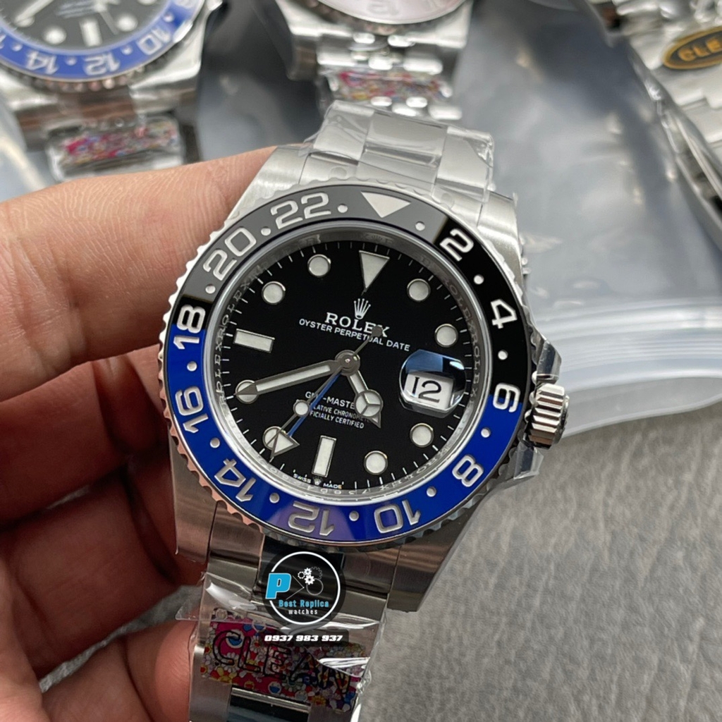 NEW 2021 / CLEAN FACTORY BEST 1:1 / ROLEX GMT MASTER II BATMAN THÉP 904L  