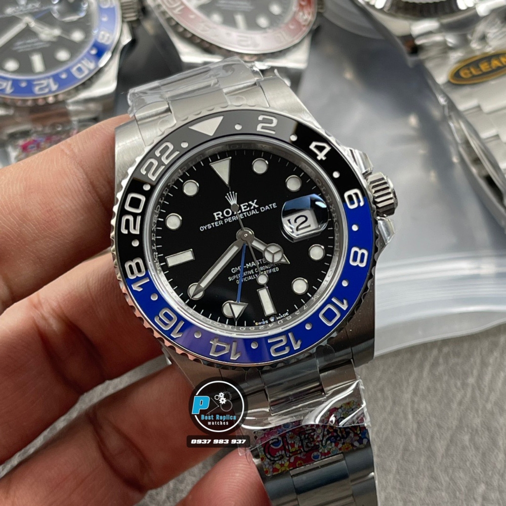 NEW 2021 / CLEAN FACTORY BEST 1:1 / ROLEX GMT MASTER II BATMAN THÉP 904L  