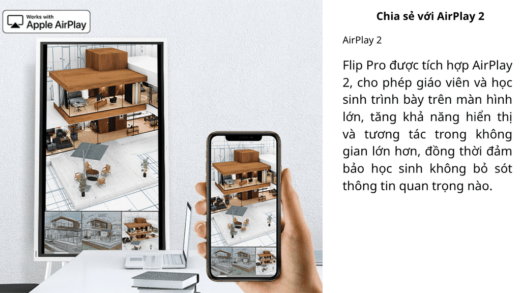Bảng tương tác tích hợp AirPlay 2 và SmartView+