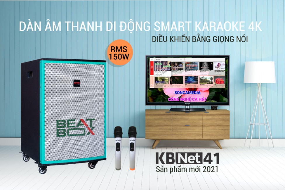 Loa Acnos KBNET41- Dàn Karaoke di động KBEATBOX