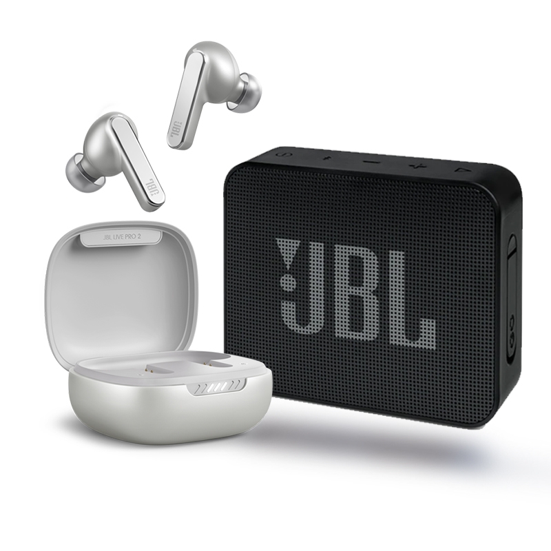 Combo Tai Nghe Chống Ồn JBL Live Pro 2 TWS True Wireless vs Loa JBL Go Essential