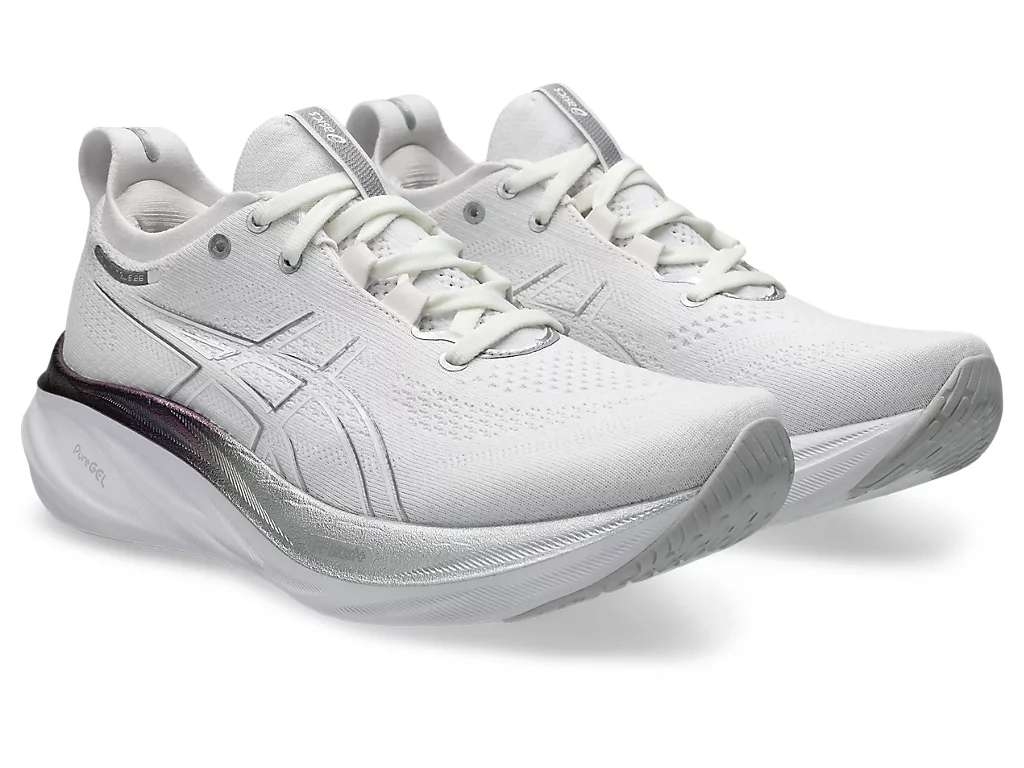 Giày chạy bộ Nữ ASICS GEL-NIMBUS 26 PLATINUM - 1012B720.100
