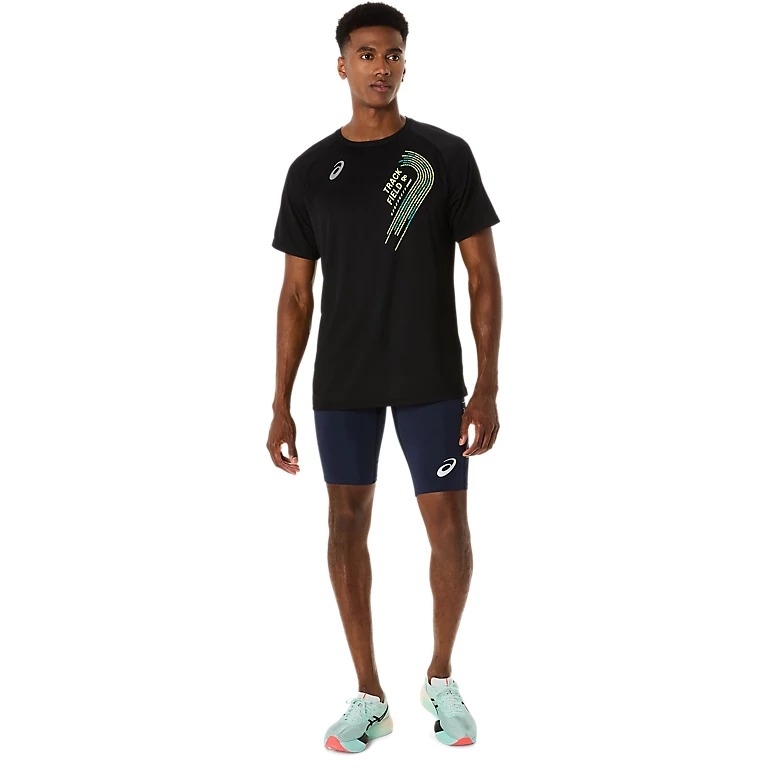 Áo T-shirt chạy bộ ASICS TRACK GRAPHIC SHORT SLEEVE TOP Nam - 2091A747.001
