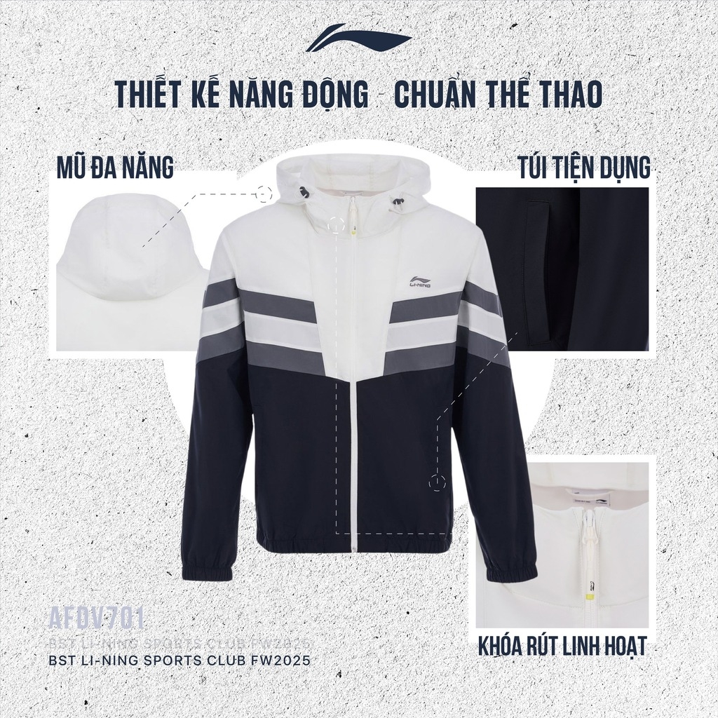 Áo khoác gió Li-Ning Nam AFDV701-6V