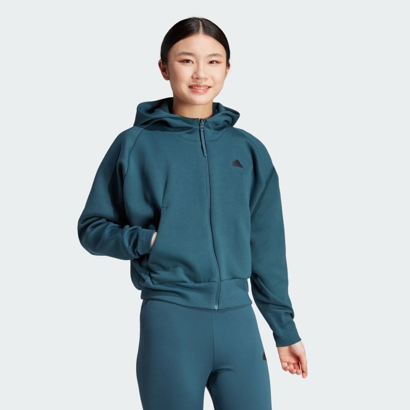 Áo hoodie khóa kéo dọc thân adidas z.n.e Nữ - IN5129