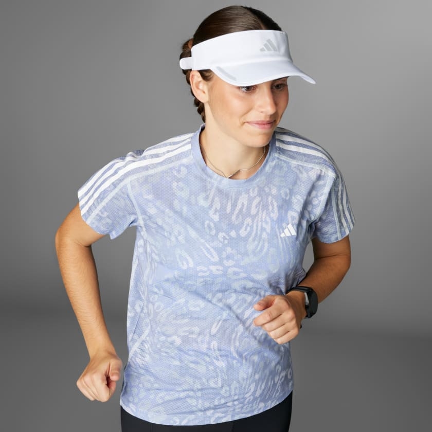 Áo T-shirt adidas CLIMACOOL Own the Run 3 sọc Nữ - JD7758