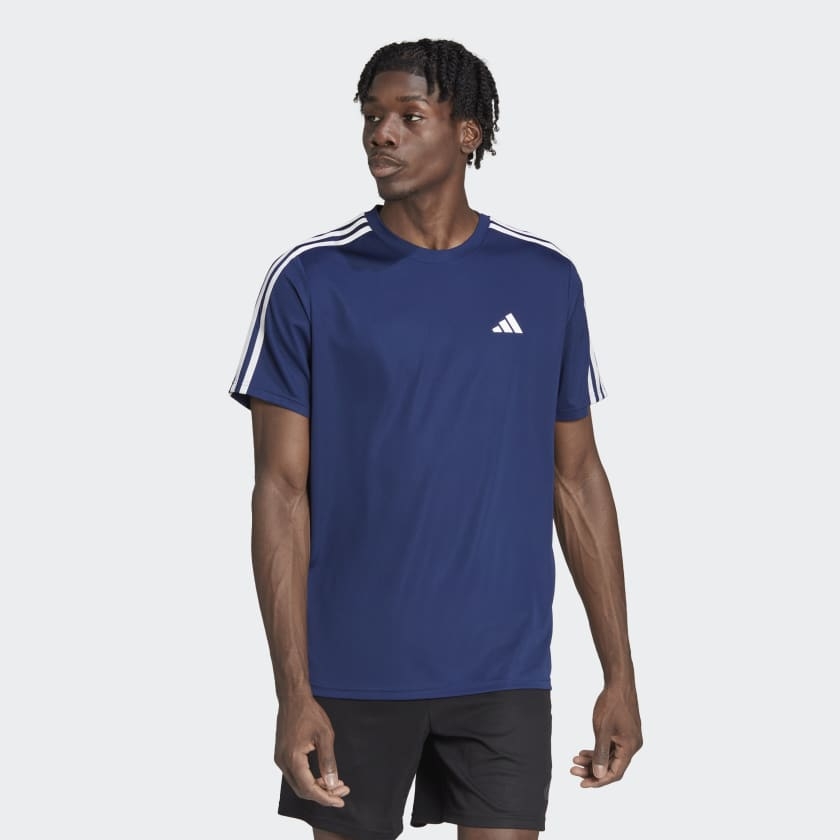 Áo thun tập luyện 3 sọc adidas essentials nam - IB8152