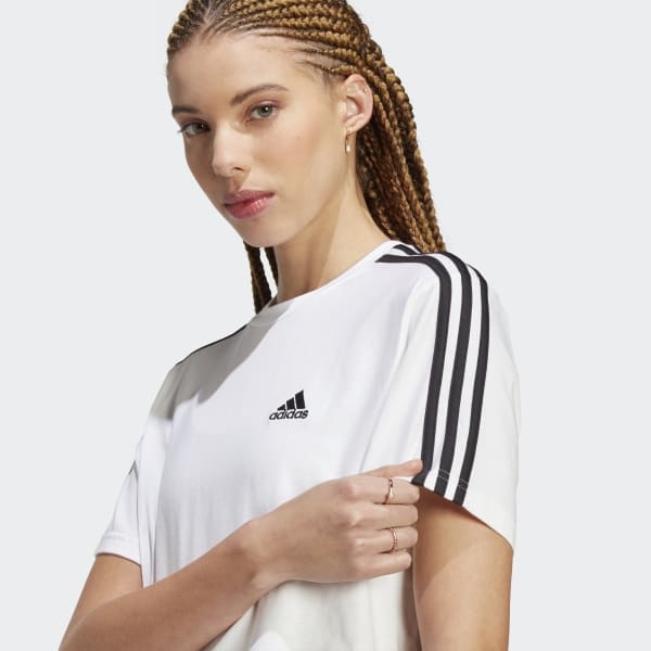 Áo crop top Nữ adidas single jersey 3 soc - HR4915
