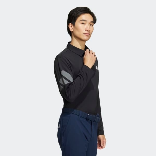 Áo Polo golf dài tay adidas 3-Bar AEROREADY Nam - HG8303