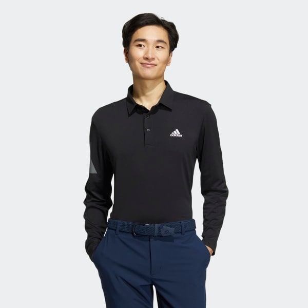 Áo Polo golf dài tay adidas 3-Bar AEROREADY Nam - HG8303