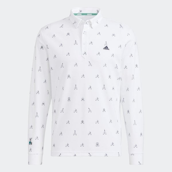 Áo Polo golf dài tay adidas Monogram Play Green AEROREADY Nam - HG5793