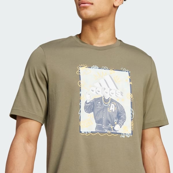 Áo T-shirt thể thao adidas hoạ tiết Doodle Nam - IY8073