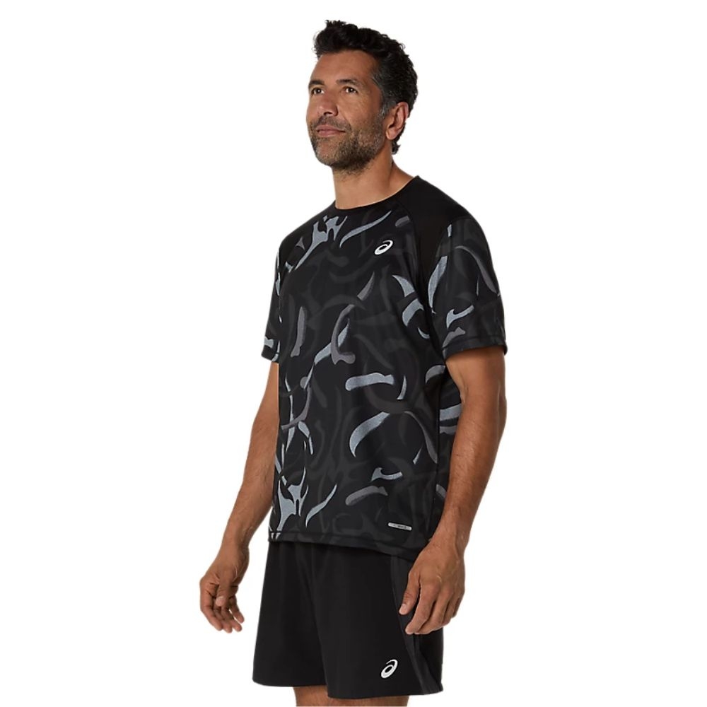 Áo T-shirt chạy bộ ASICS ROAD ALL OVER PRINT SS TOP Nam - 2011D092.001