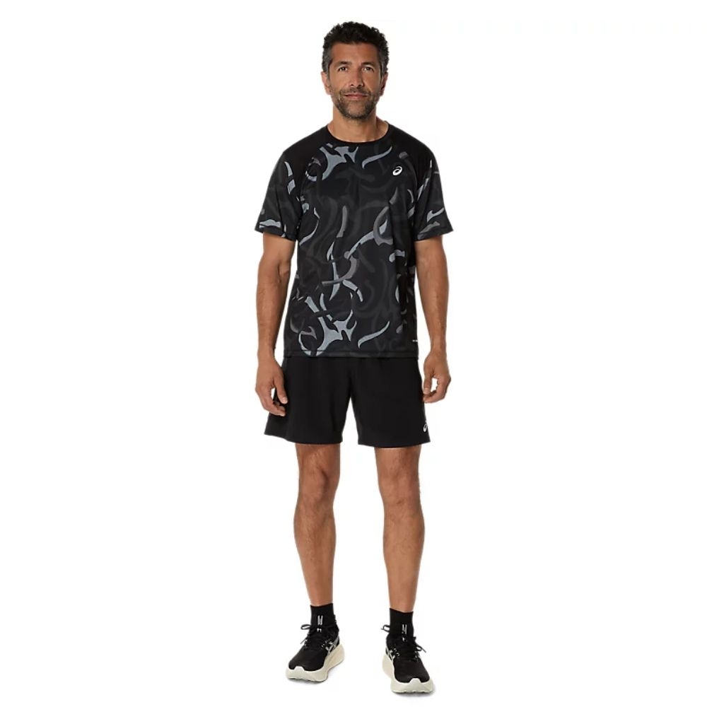 Áo T-shirt chạy bộ ASICS ROAD ALL OVER PRINT SS TOP Nam - 2011D092.001