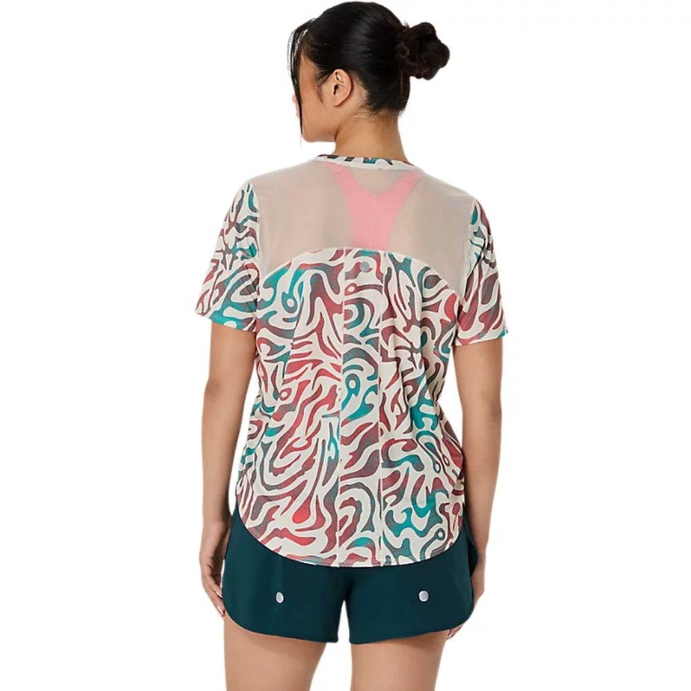 Áo T-shirt chạy bộ ASICS ROAD ALL OVER PRINT SS TOP Nữ - 2012D225.200