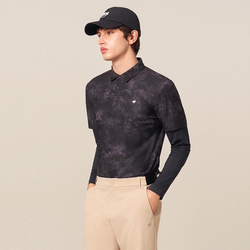 Áo Polo dài tay le coq golf Nam GR221MTL41-BLCK