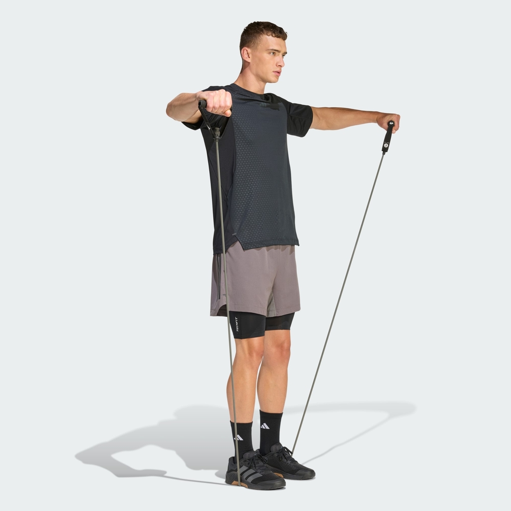 Quần short tập luyện adidas D4T Power 3 sọc Nam - KD0356