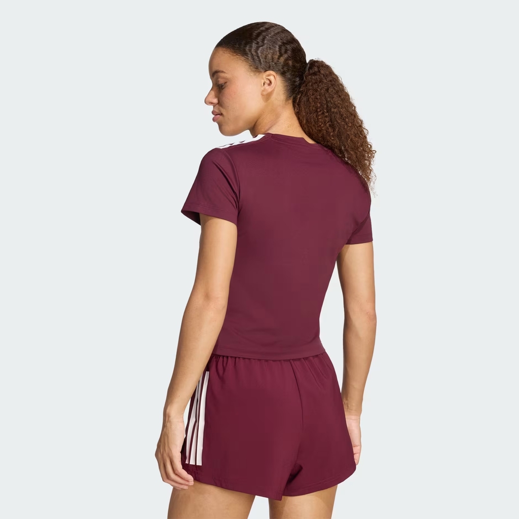Áo T-shirt tập luyện adidas Hyperglam 3 sọc Nữ - KQ5782