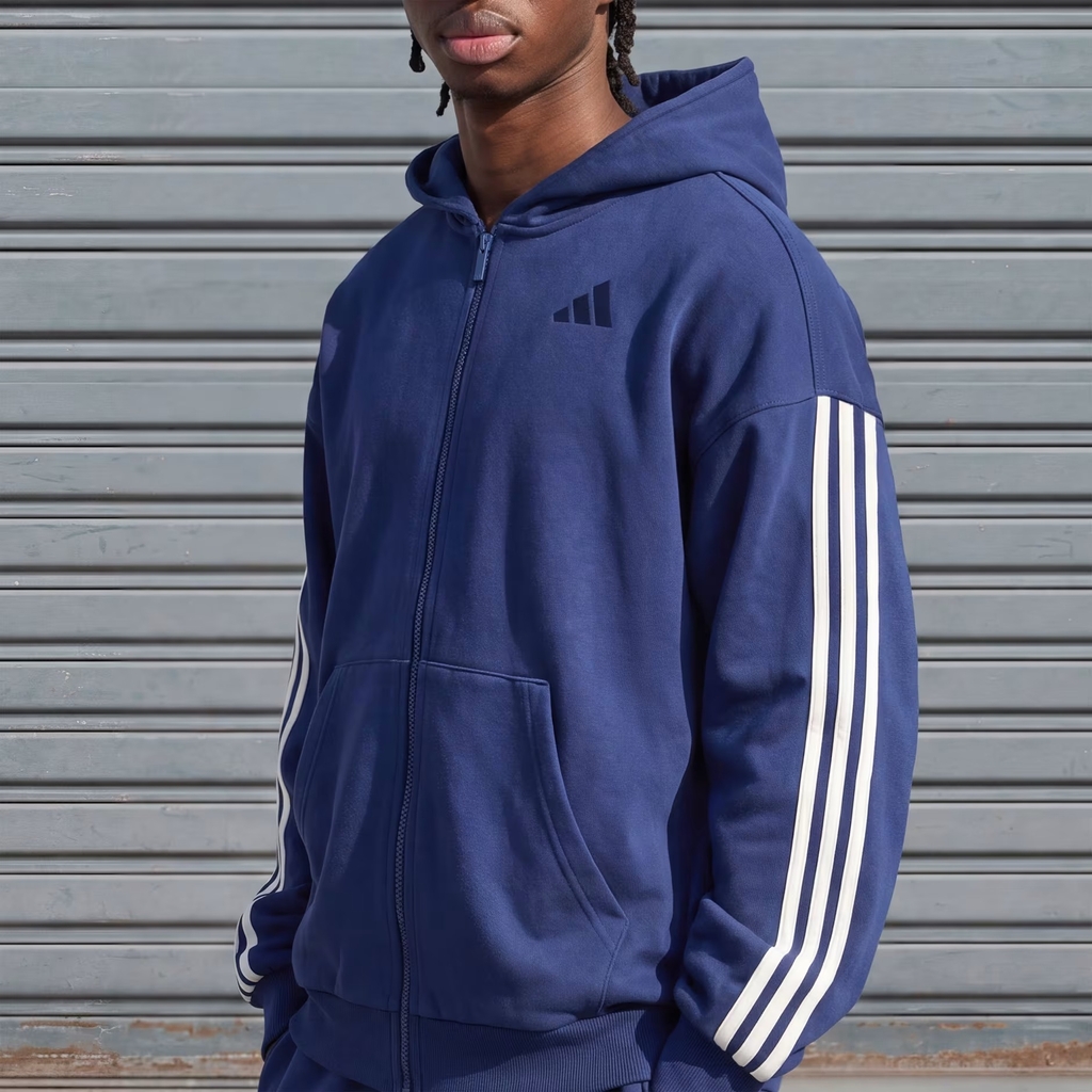 Áo hoodie adidas Kit 3 sọc khoá kéo Nam - KW2392