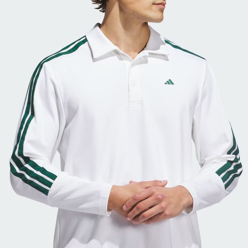 Áo Polo dài tay golf adidas 3 gạch Nam - KG7096