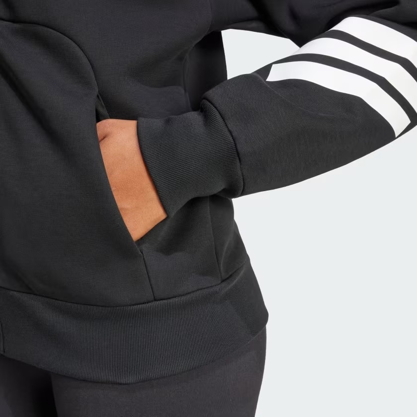 Áo hoodie adidas Future Icons 3 sọc khoá kéo Nữ - JE0171