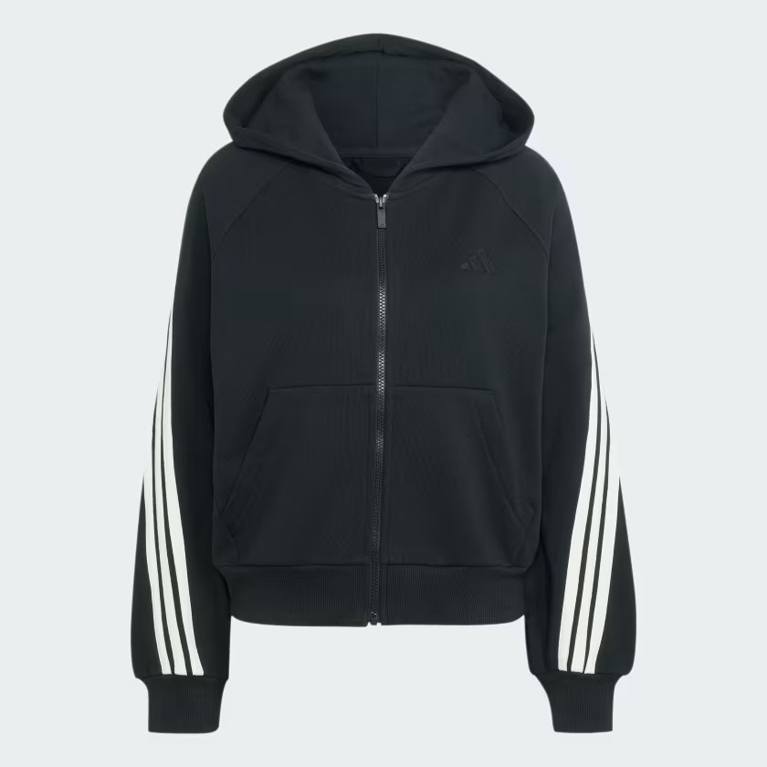 Áo hoodie adidas Kit 3 gạch khoá kéo Nữ - KV9876