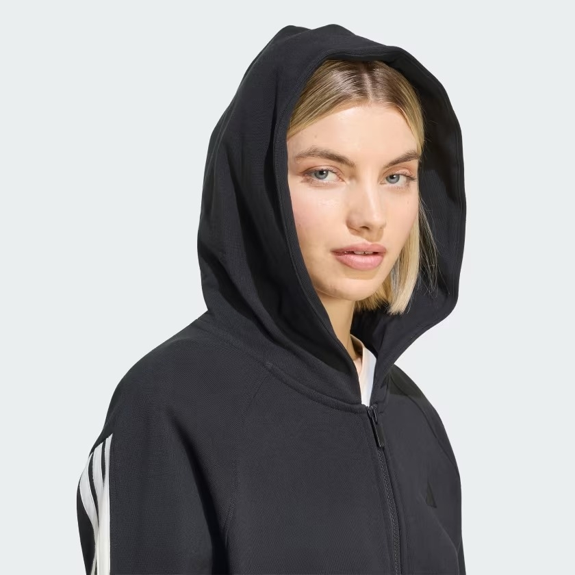 Áo hoodie adidas Kit 3 gạch khoá kéo Nữ - KV9876