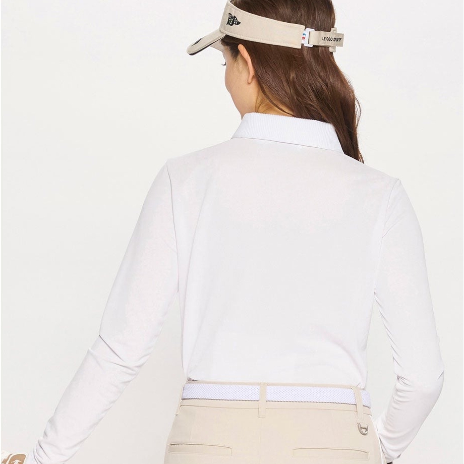 Áo Polo dài tay le coq golf Nữ LG5SLS01LV-WH00