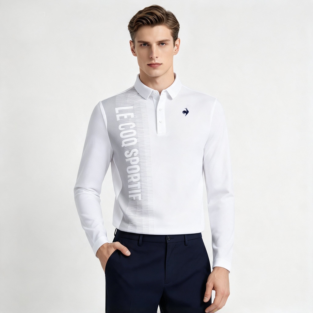 Áo Polo dài tay le coq golf Nam LG6FLSG1MV-WH00