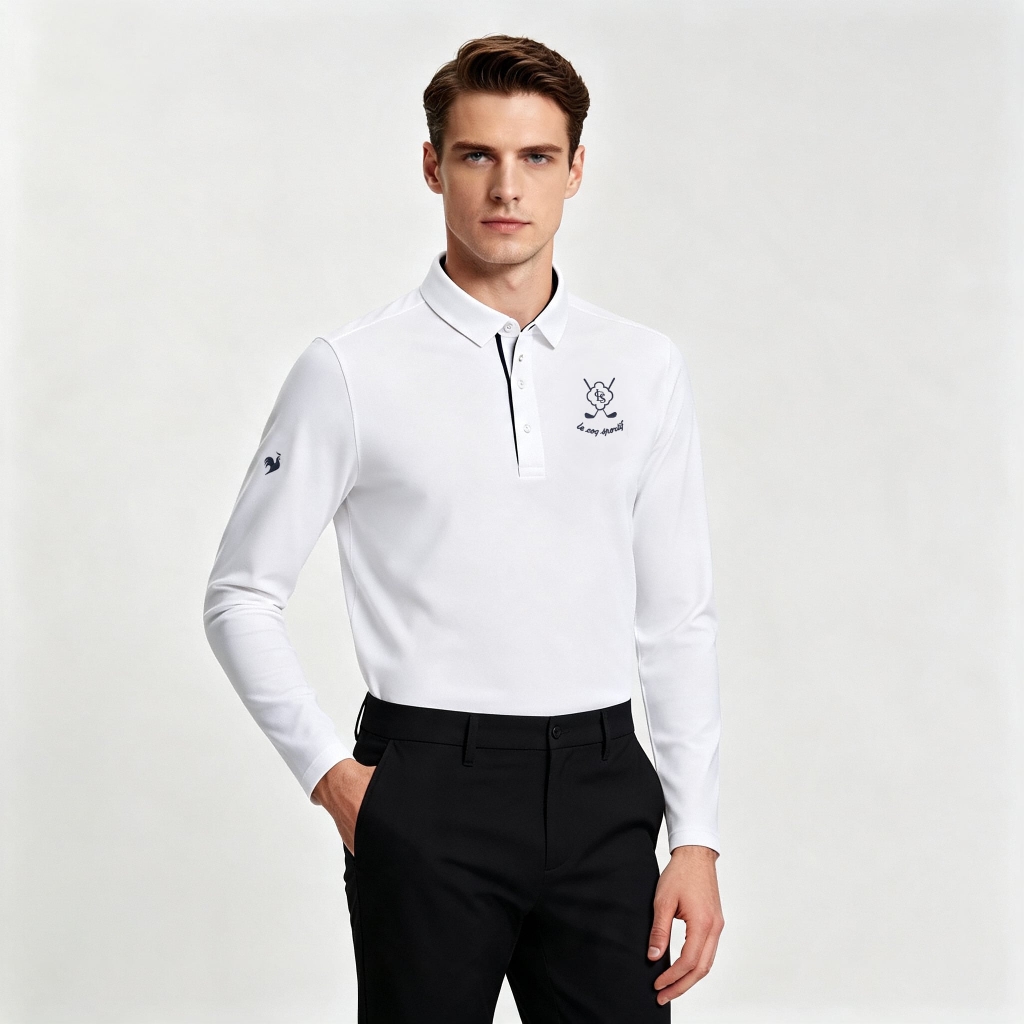 Áo Polo dài tay le coq golf Nam LG6FLSG7MV-WH00