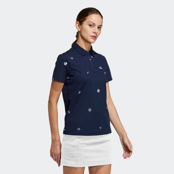 Áo Polo golf adidas Play Green Monogram Nữ - HT6876