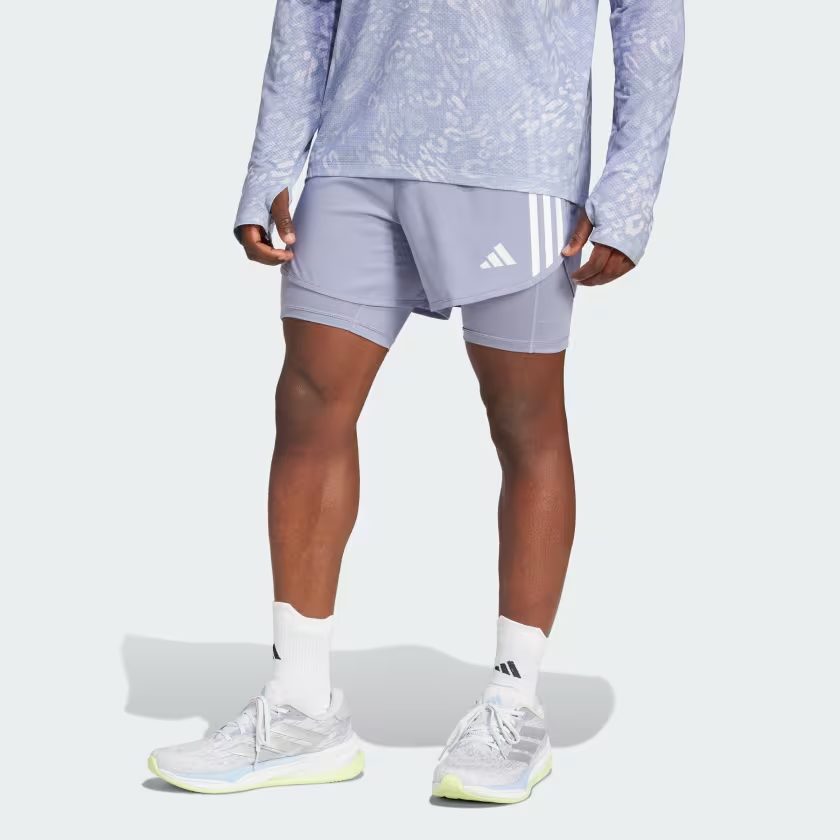 Quần short chạy bộ adidas Own the Run 3 sọc 2 trong 1 Nam - JD2321