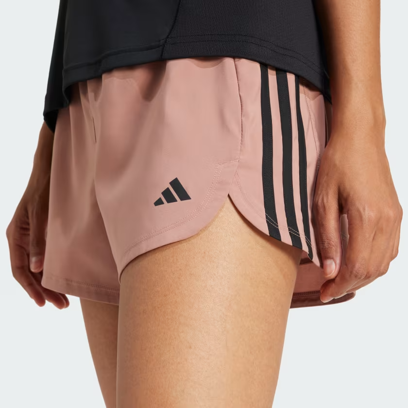 Quần short tập luyện adidas Pacer 3 sọc cạp cao Nữ - JD2288