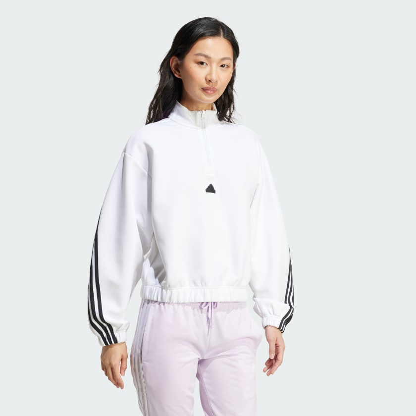 Áo sweatshirt adidas Future Icons 3 sọc khoá kéo 1/4 Nữ - JJ1664