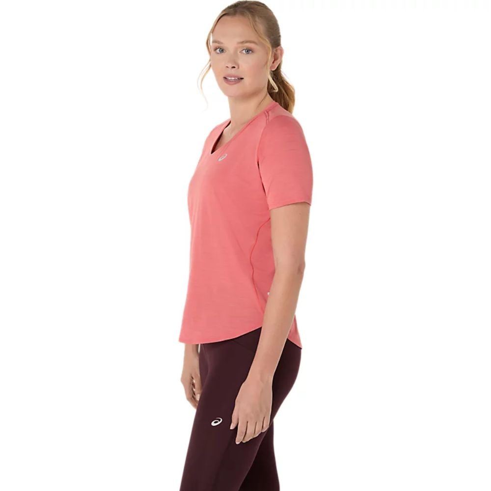Áo T-shirt chạy bộ ASICS ROAD V-NECK SS TOP Nữ - 2012C985.700