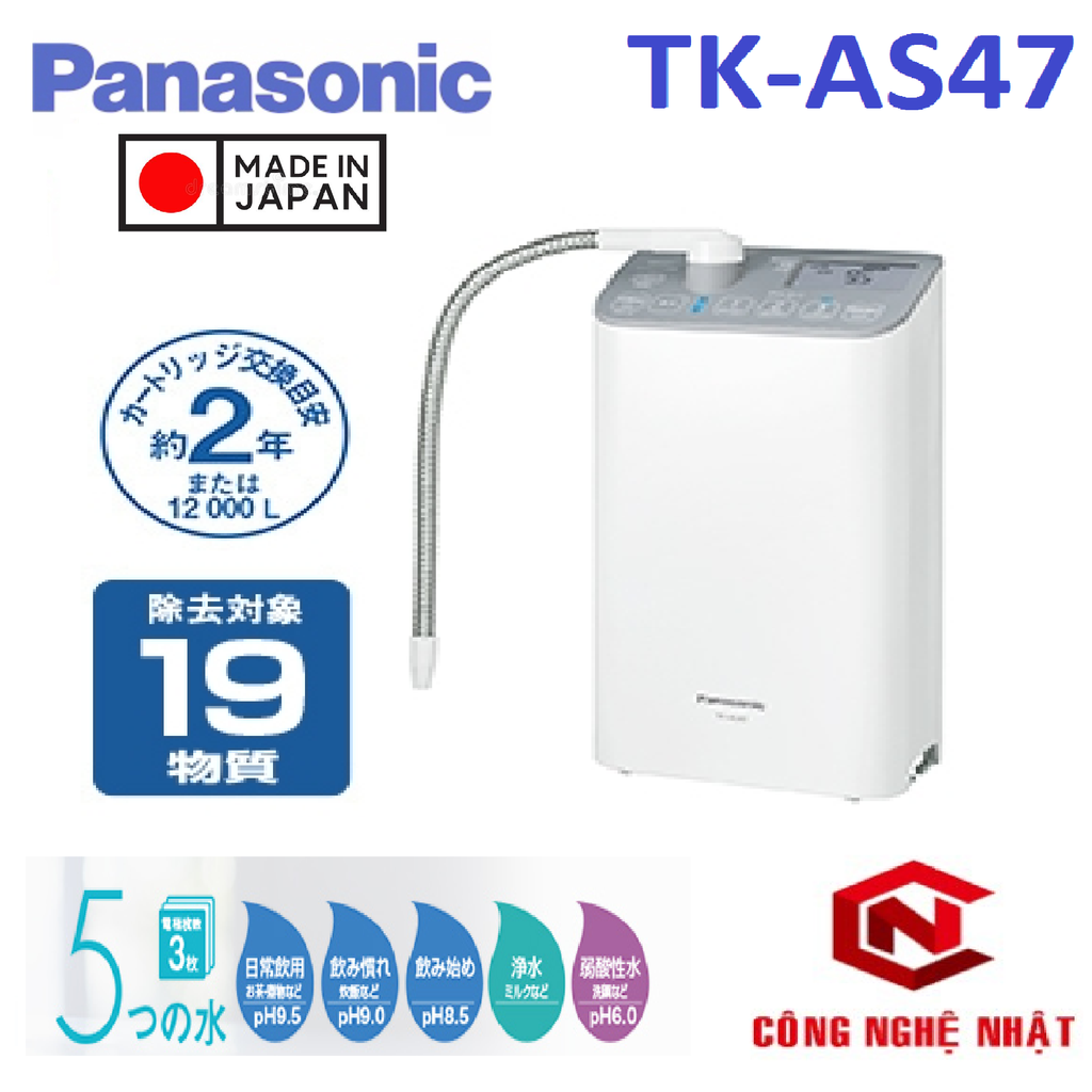 MÁY LỌC NƯỚC ĐIỆN GIẢI PANASONIC TK-AS47 MADE IN JAPAN MỚI 100%