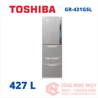 Tủ lạnh 5 cửa cao cấp Toshiba GR-431GSL(NS)427L màu xám nội địa Nhật 2nd 97%