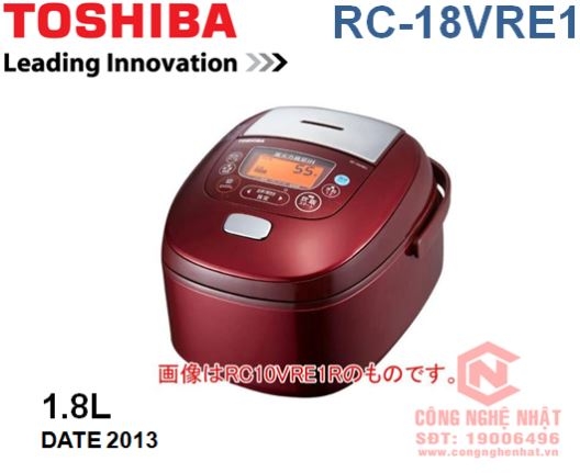 Nồi cơm điện cao tần IH Toshiba RC-18VRE1 1.8 lít màu đỏ sản xuất 2013 - Bảo hành 12 tháng
