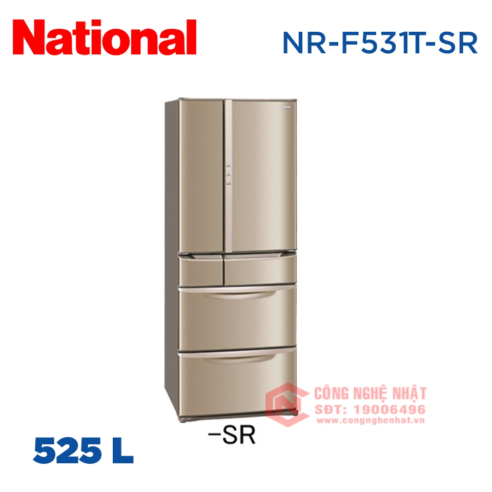 Tủ lạnh National NR-F531T-SR màu xám nội địa Nhật 95%