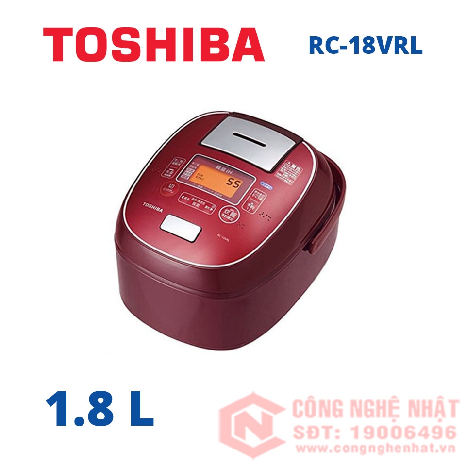 Nồi cơm điện cao tần hút chân không Toshiba RC-18VRL 1.8L nội địa Nhật