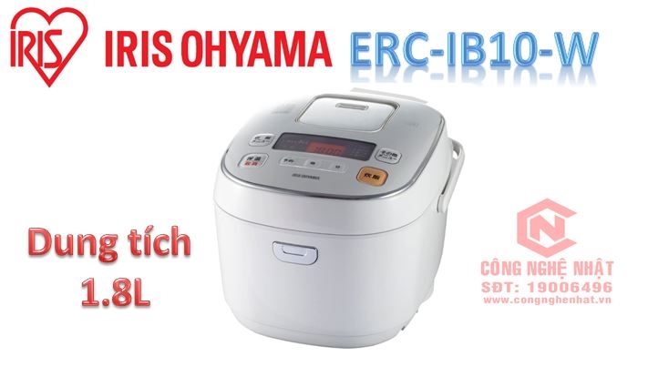 Nồi cơm điện cao tần IH ERC-IB10-W 1.8 lít màu trắng sản xuất 2019 chính hãng Irisoyama - bảo hành 12 tháng