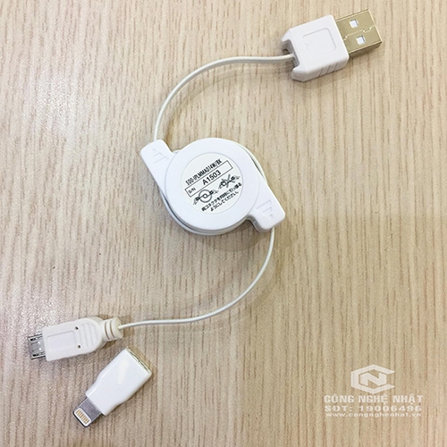 Cáp lightning cuộn tròn dài 0.8m hiệu Sanwa - hàng Nhật chính hãng