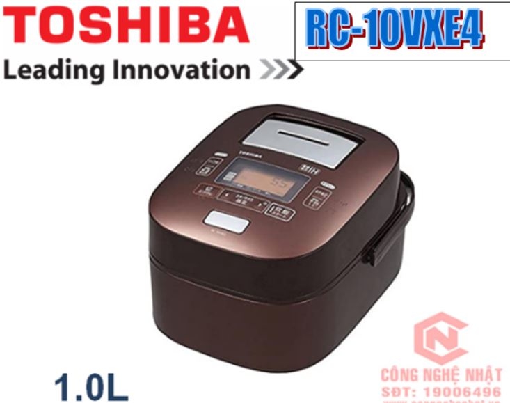 Nồi cơm điện cao tần áp suất Toshiba RC-10VXE4 1.0 lít màu nâu sản xuất 2017 - bảo hành 12 tháng