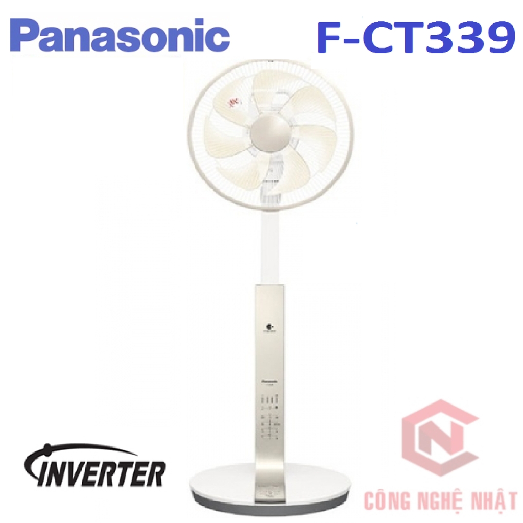 Quạt điện PANASONIC F-CT339   sử dụng động cơ biến tần DC cực êm, công nghệ khử mùi khử khuẩn , virus bằng Nanoe. Nội địa Nhật 100%