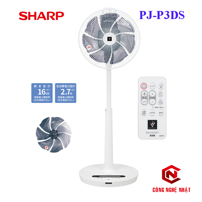 Quạt Điện SHARP PJ-P3DS Nội Địa Nhật 32 Cấp Độ Gió - Model 2022