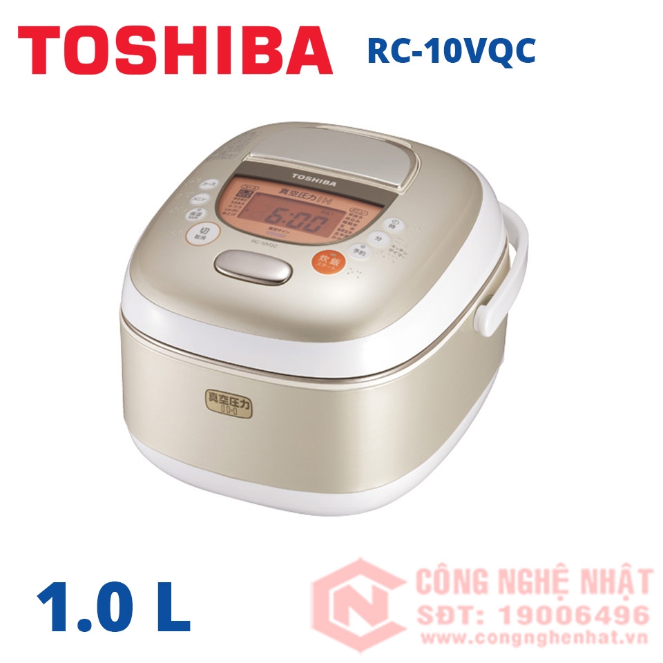 Nồi cơm điện áp suất cao tần Toshiba RC-10VQC 2011 dung tích 1L 100V-1100W màu trắng sữa