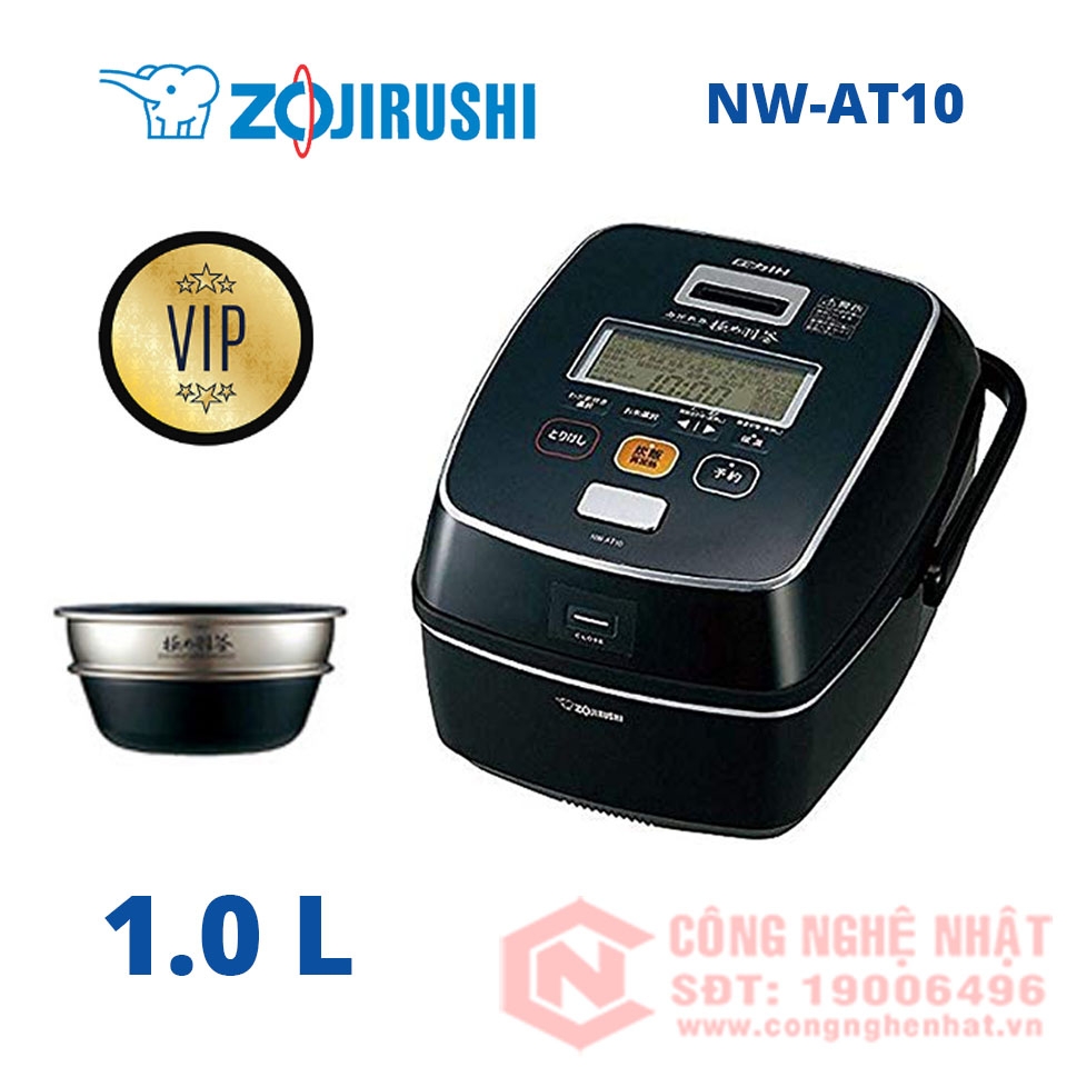 { SIÊU VIP } Nồi cơm điện cao tần áp suất IH Zojirushi NW-AT10-BZ 1L Nồi VIP xoong đúc 2 đáy made in Japan MỚI 100% nặng 11,5Kg