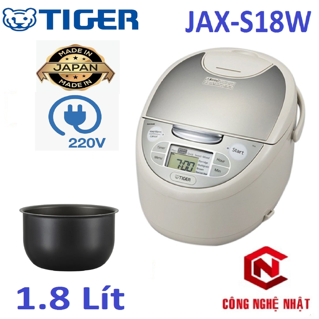 Nồi cơm điện tử TIGER JAX-S18W hàng chính hãng MADE IN JAPAN mới 100%