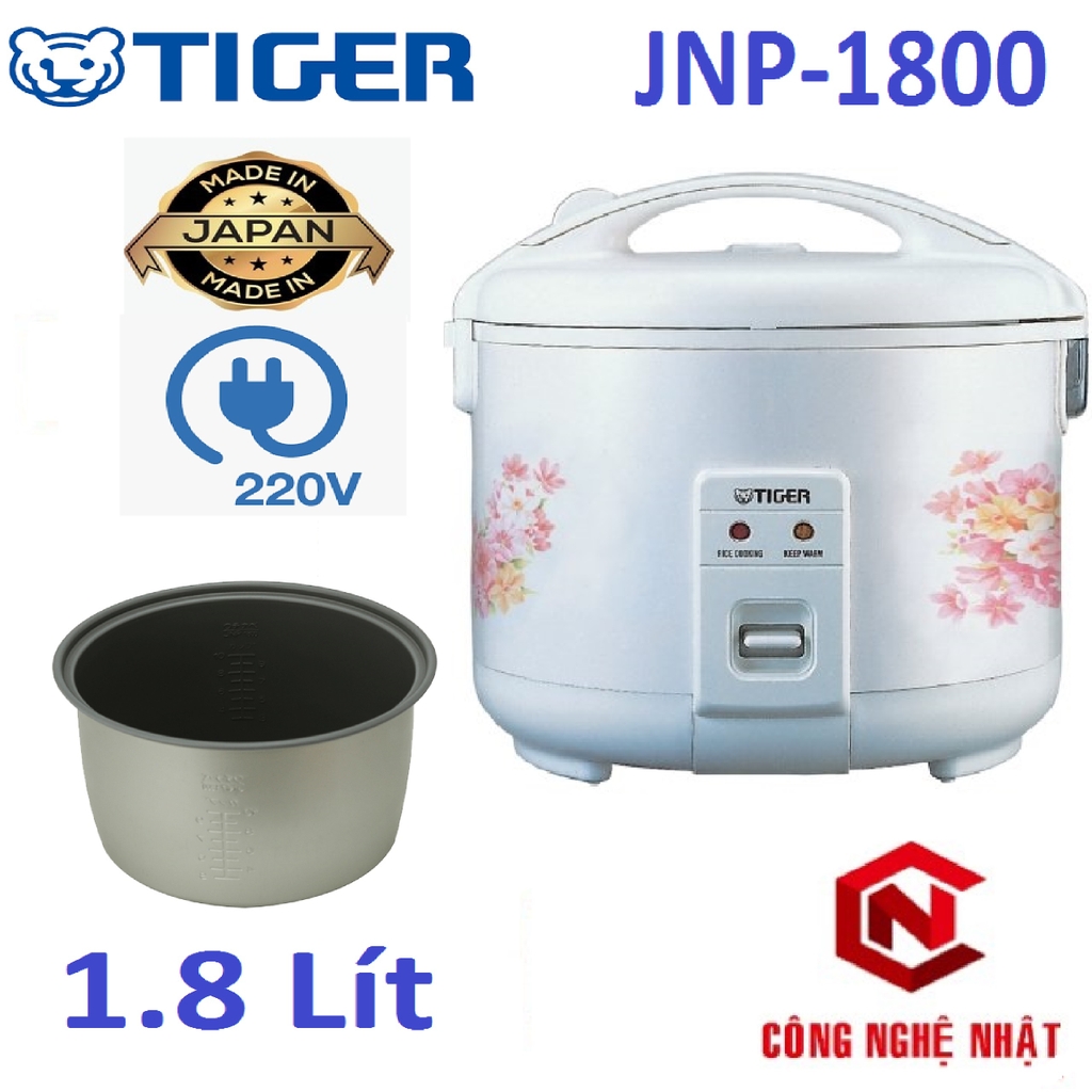 Nồi cơm điện tử nắp gài TIGER JNP-1800 hàng chính hãng TIGER MADE IN JAPAN mới 100%